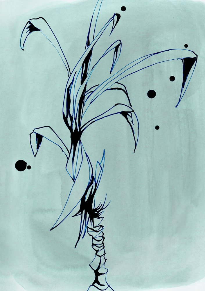 Minimalistische plantentekening door Jenja Braun