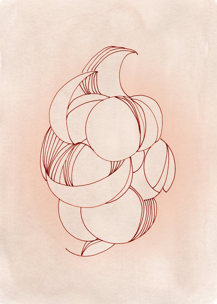 Zachte abstracte bloesem door Jenja Braun