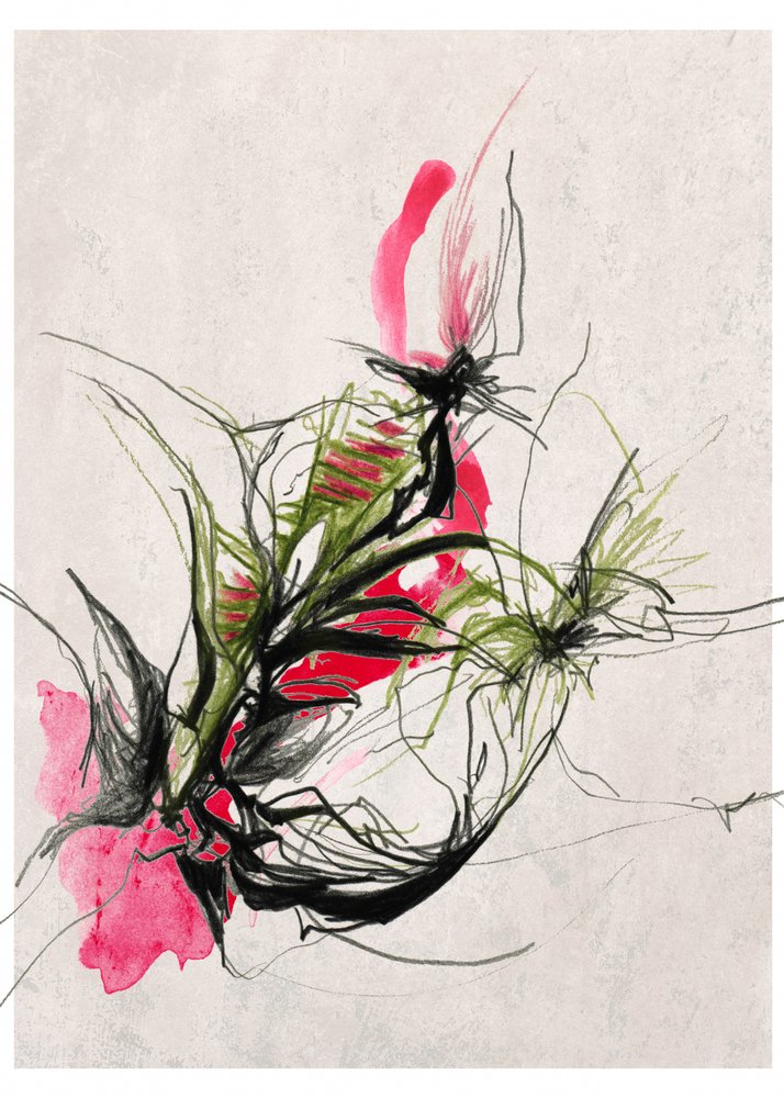 Levendige abstracte plantenmotieven door Jenja Braun