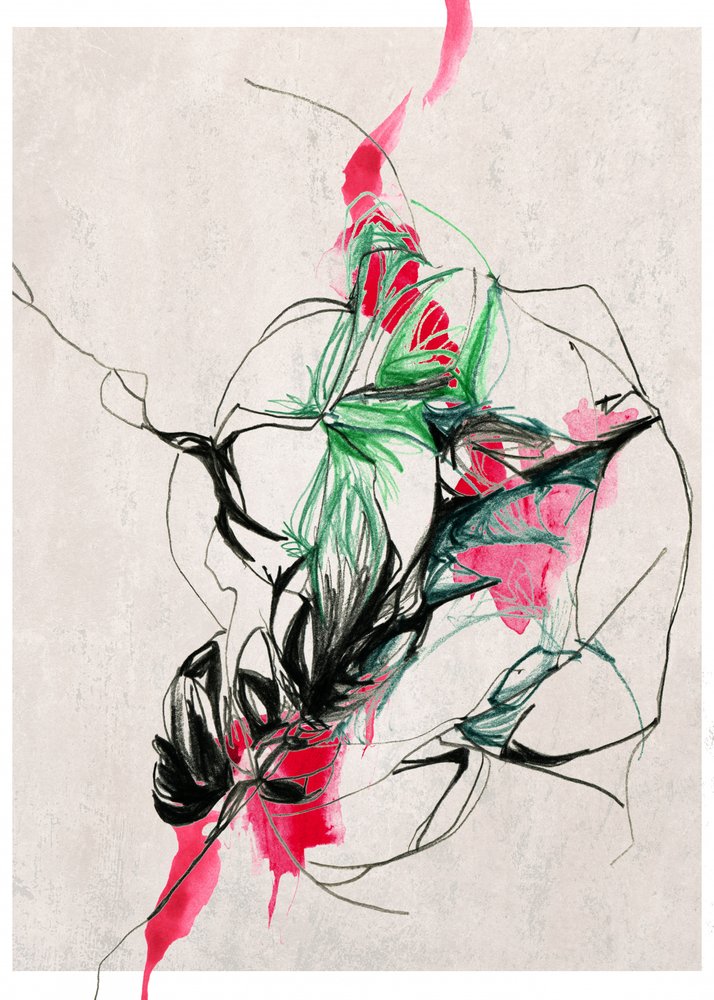 Levendig botanisch abstract door Jenja Braun