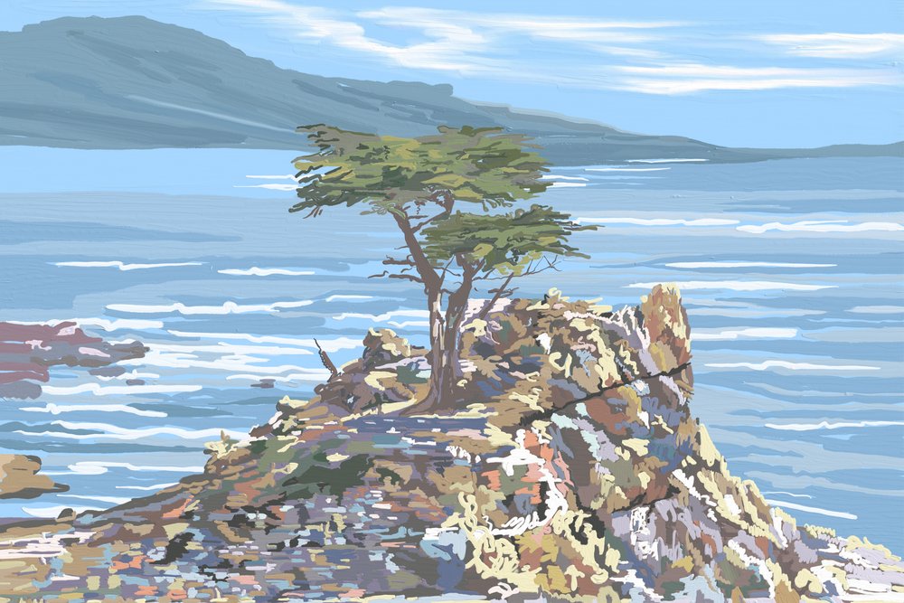 Lone Cypress Ocean Cliff door Jenna Alheit