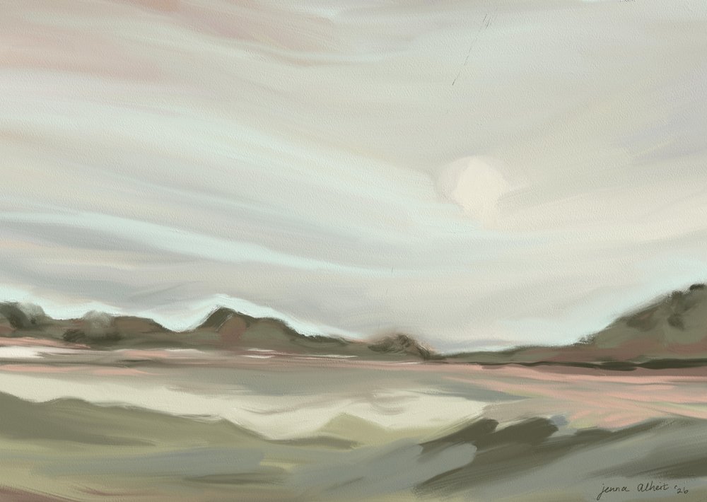 Rustig abstract landschap door Jenna Alheit