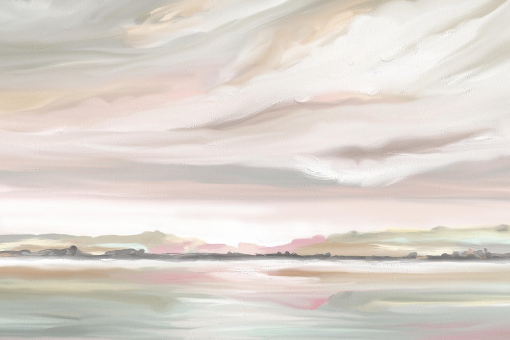 Rustig pastelkleurig landschap door Jenna Alheit