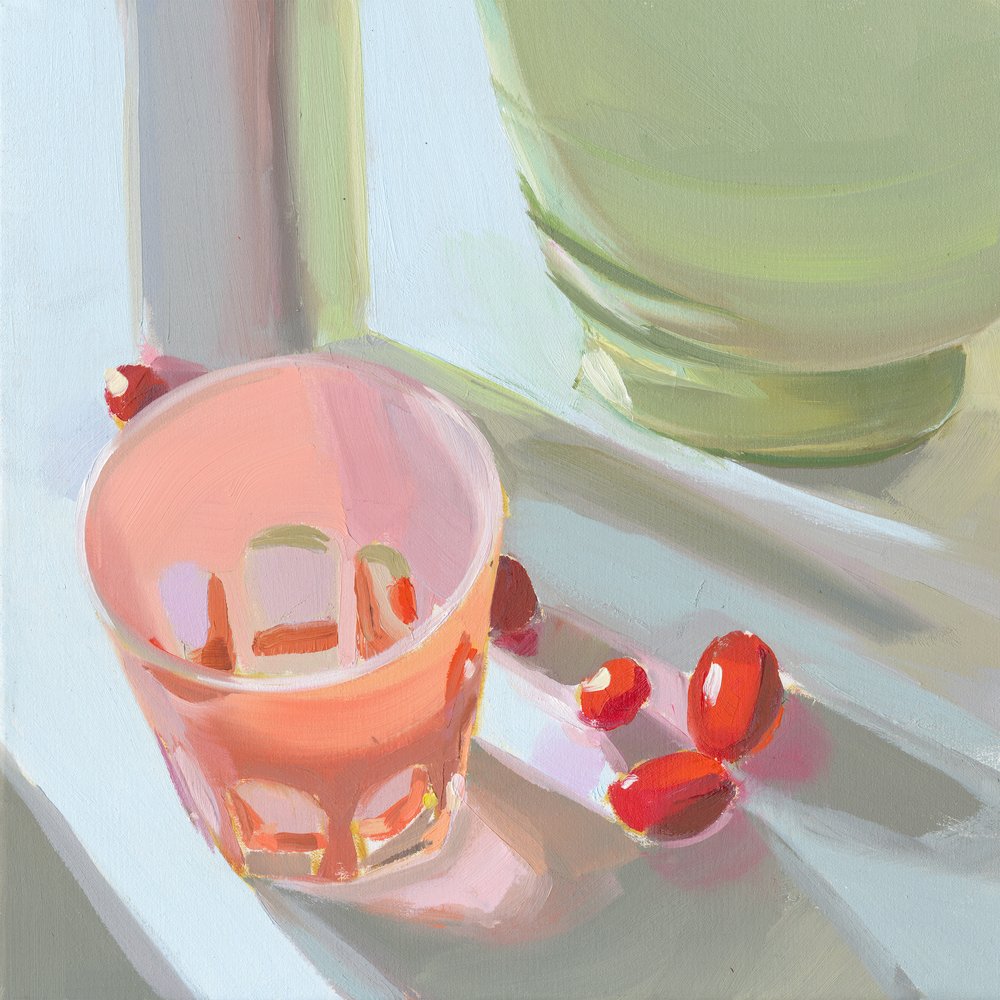 Roze glas door Jenny Westenhofer