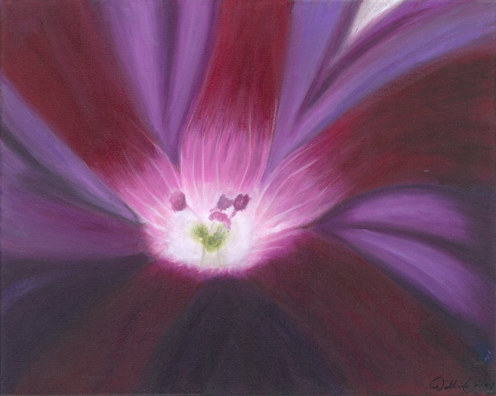 Paarse bloemengloed door Jillian Claire