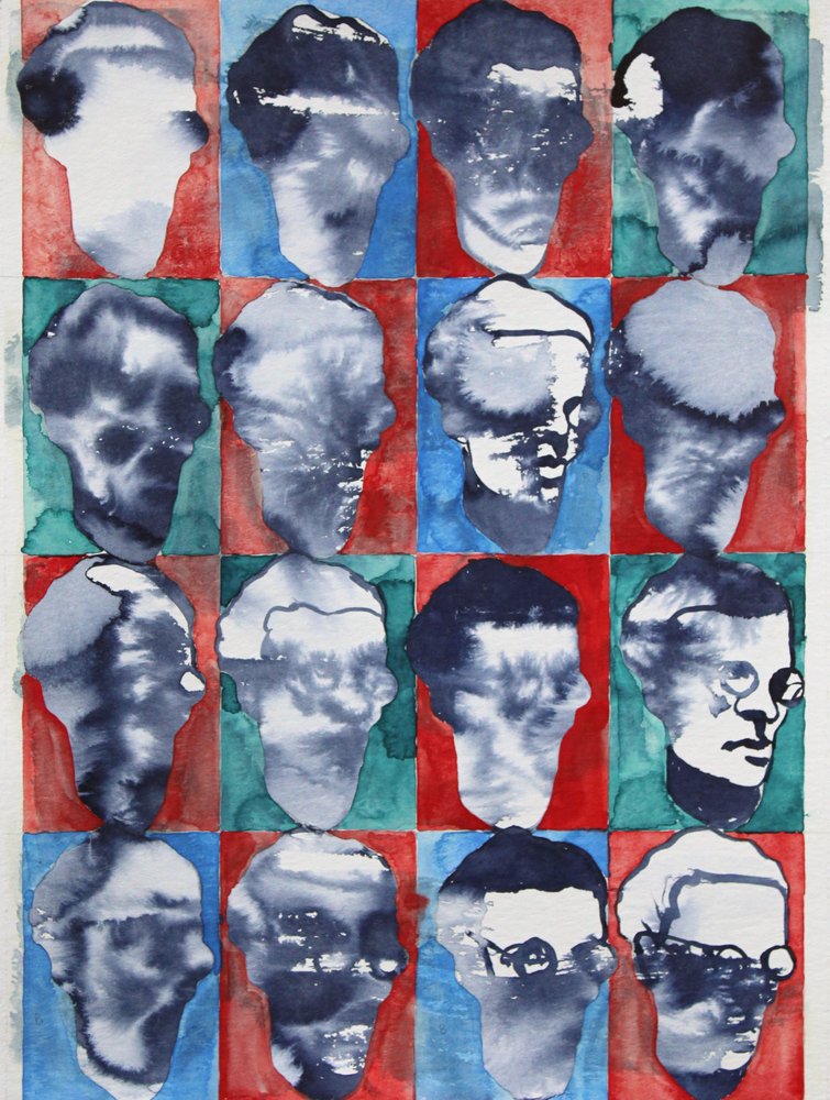 Raster met abstracte gezichten door Joshua Hoskins