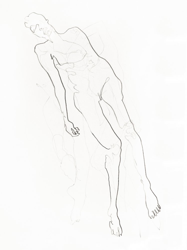 Rustige naakttekening door Joshua Hoskins
