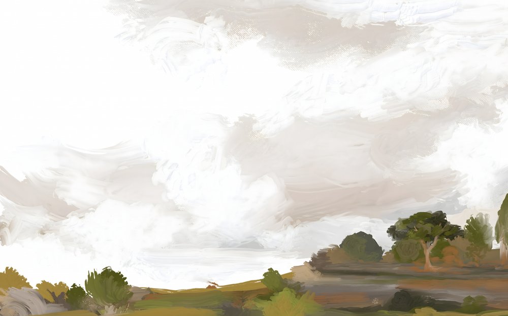 Rustig impressionistisch landschap door Josie George