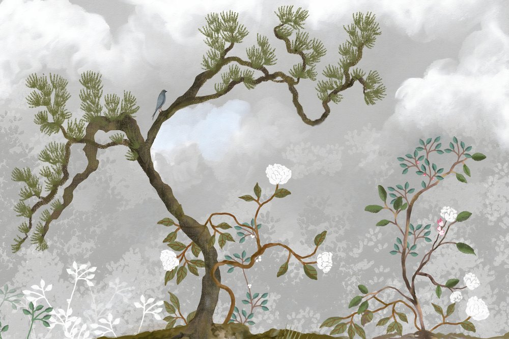 Rustige dennen en bloesems door Josie George