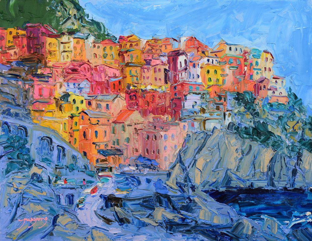 De kleurrijke stad Cinque Terre door Jukyong Park