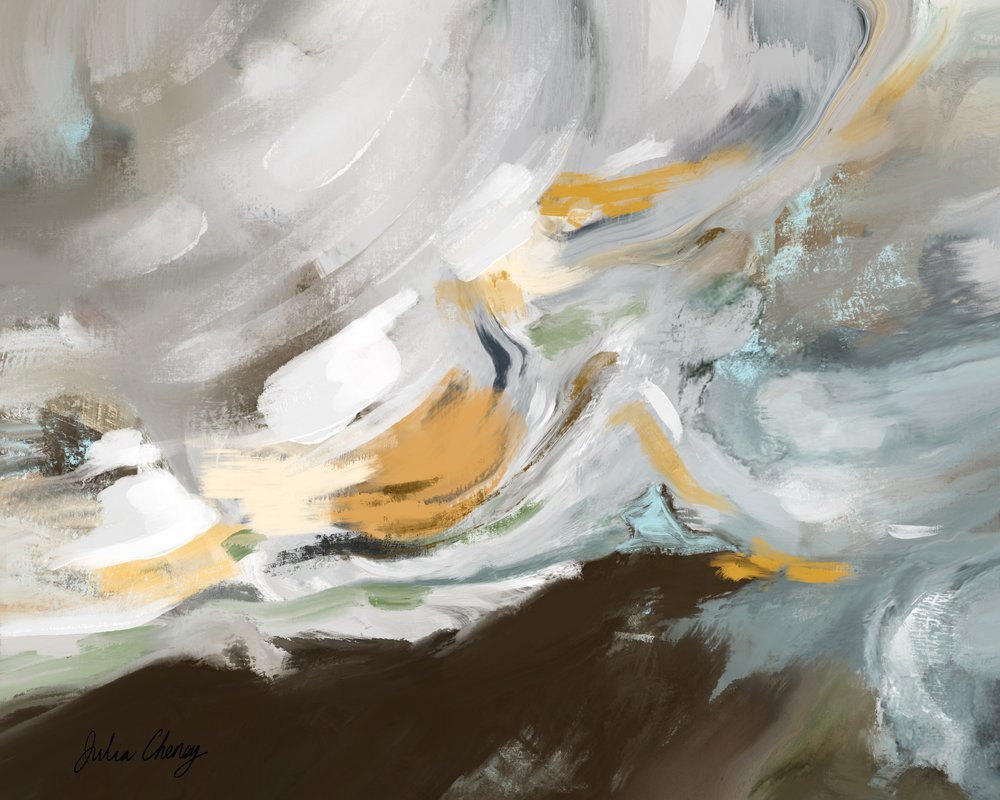 Vloeibaar abstract landschap door Julia Cheney