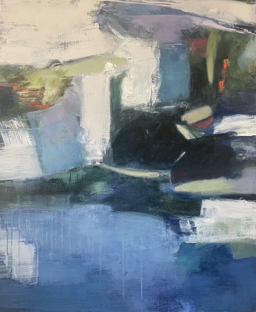 Rustige blauwe abstractie door Julia Purinton