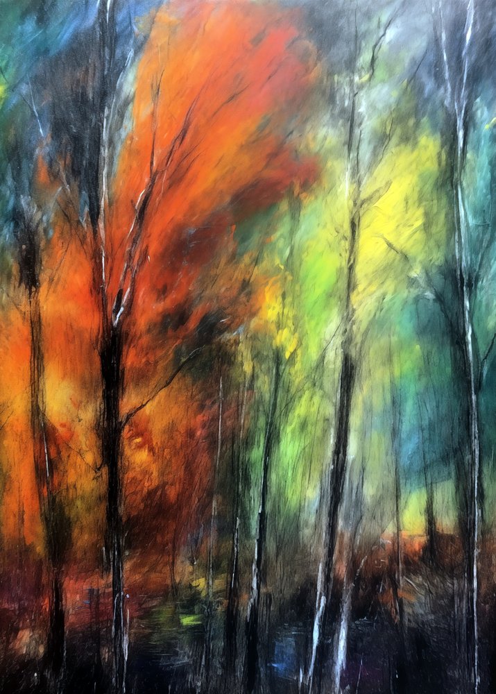 Kleurrijk herfstbos door Justyna Jaszke