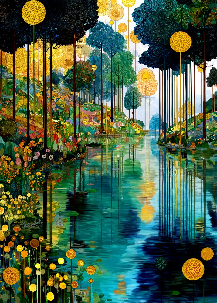 De rivier in het Betoverde Bos door Justyna Jaszke