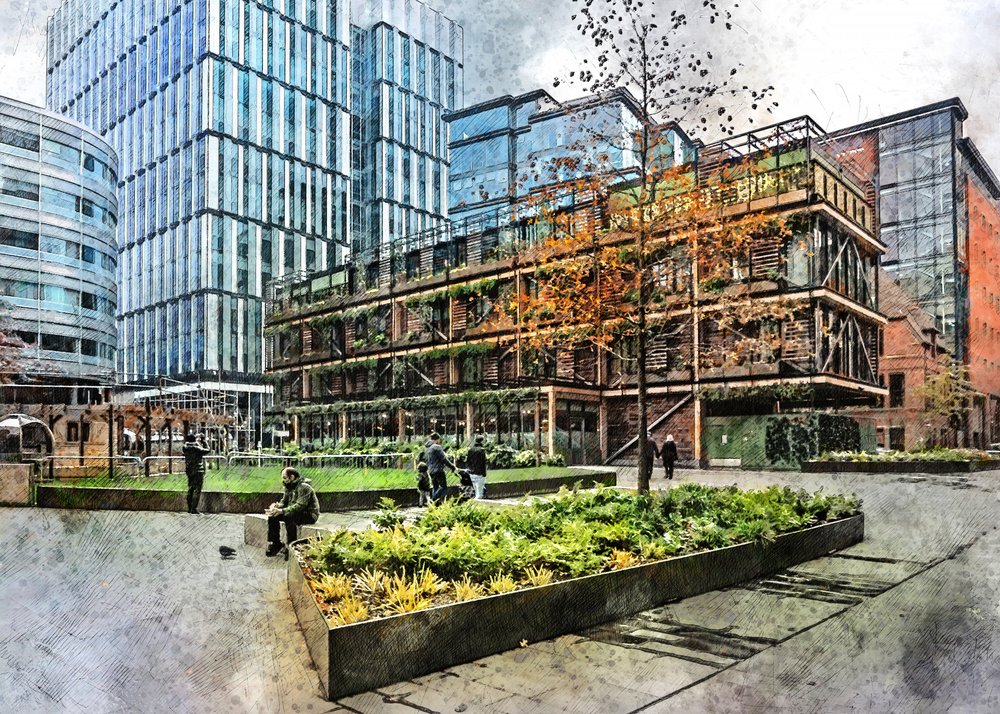 Modern stadspark door Justyna Jaszke