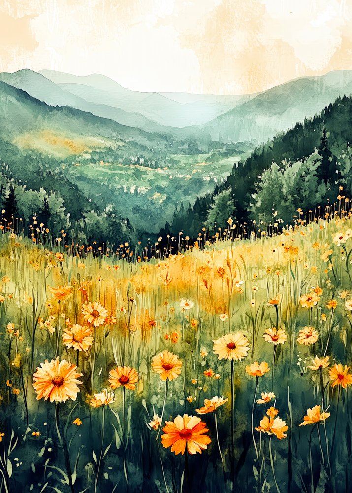 Bergbloemenweide door Justyna Jaszke