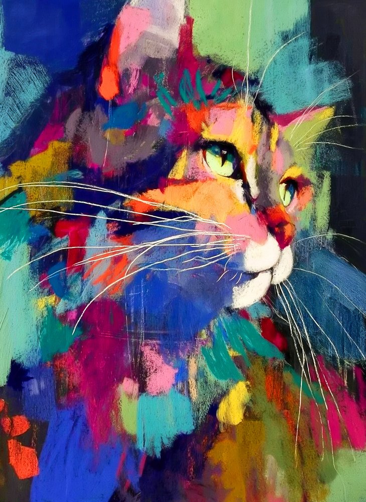 Levendige abstracte kat door Justyna Jaszke