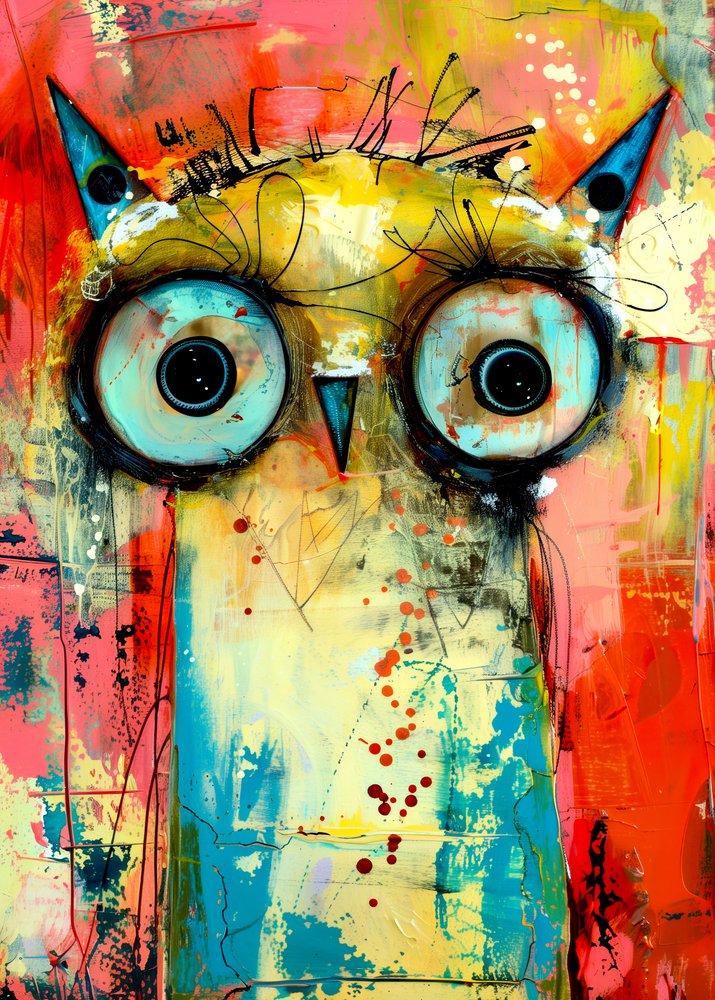 Levendige abstracte uil door Justyna Jaszke
