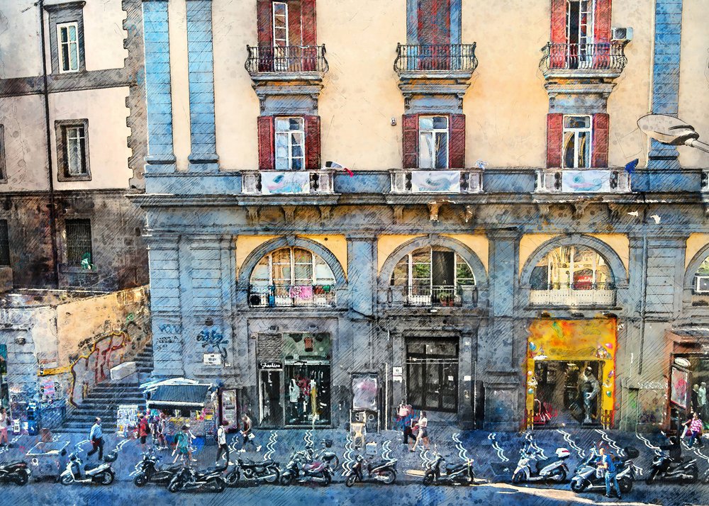 Levendig Italiaans straatbeeld door Justyna Jaszke