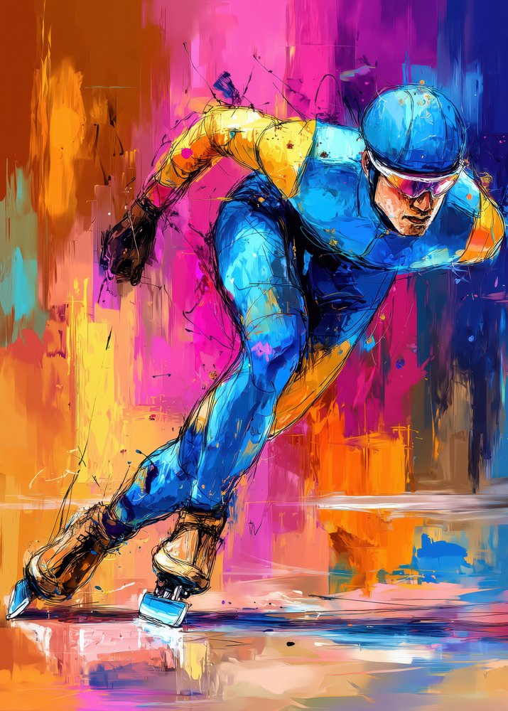Een energieke schaatser door Justyna Jaszke