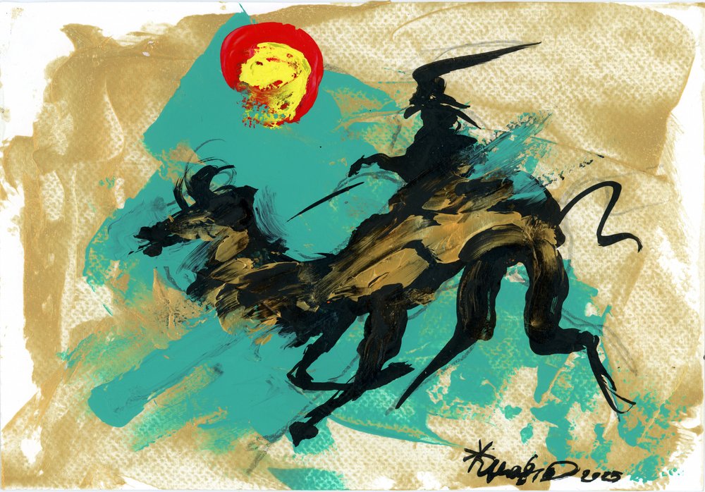 Dynamic Rider Gouden Paard door Kanat Ibragimov