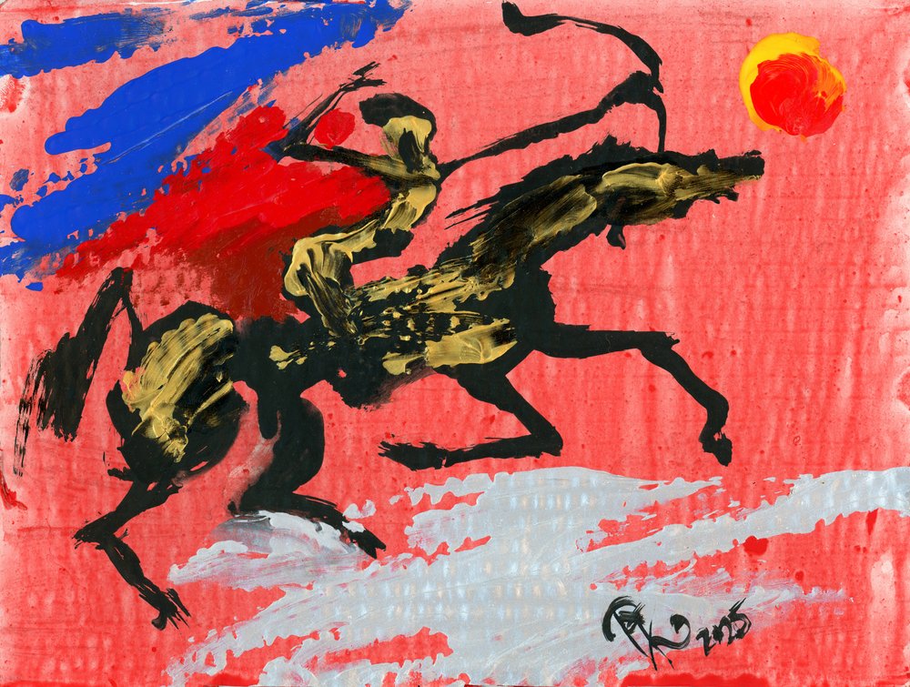 Galopperend strijdpaard door Kanat Ibragimov