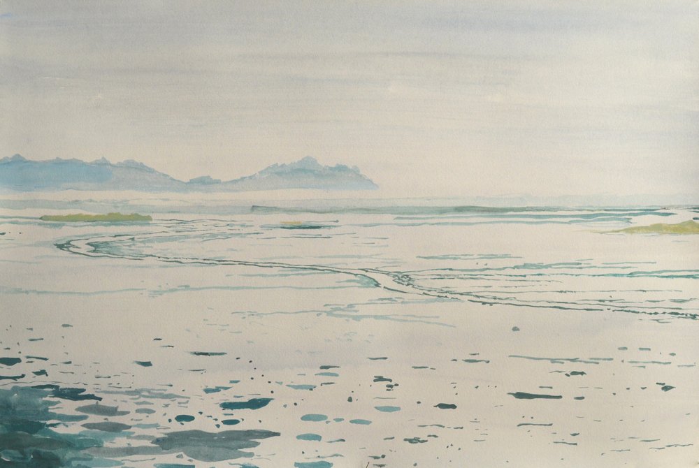 Mistig kustlandschap door Karin Bos