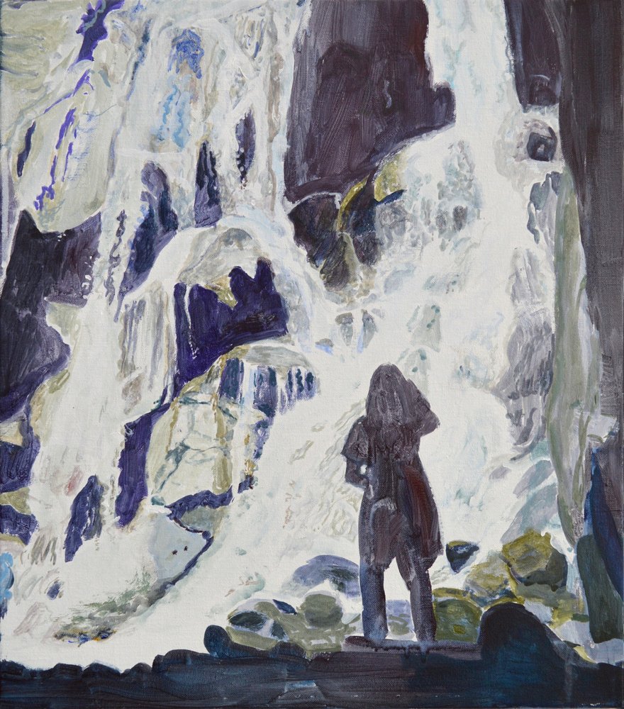 Persoon bij de Majestic-waterval door Karin Bos