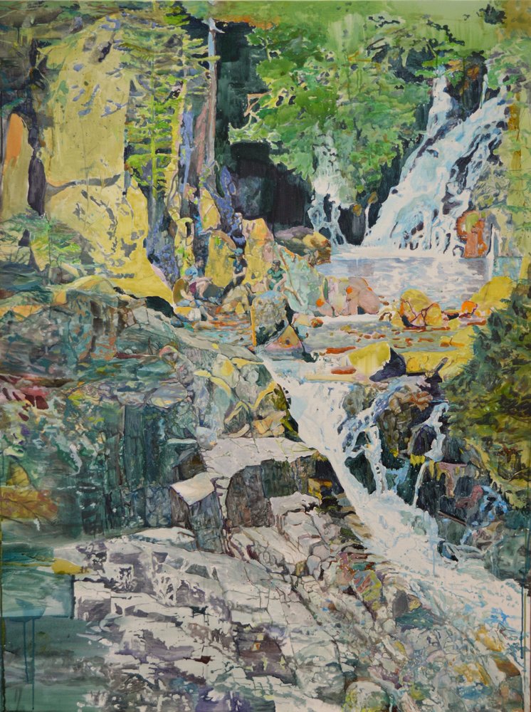 Levendige boswaterval door Karin Bos