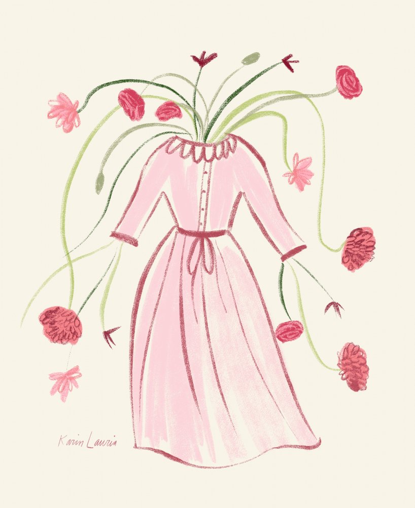 Blooming Pink-jurk door Karin Lauria