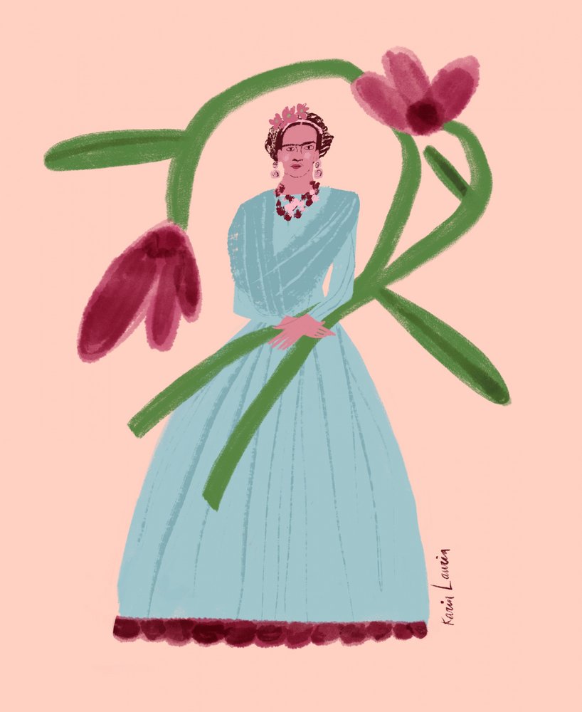 Kleurrijk bloemenportret door Karin Lauria