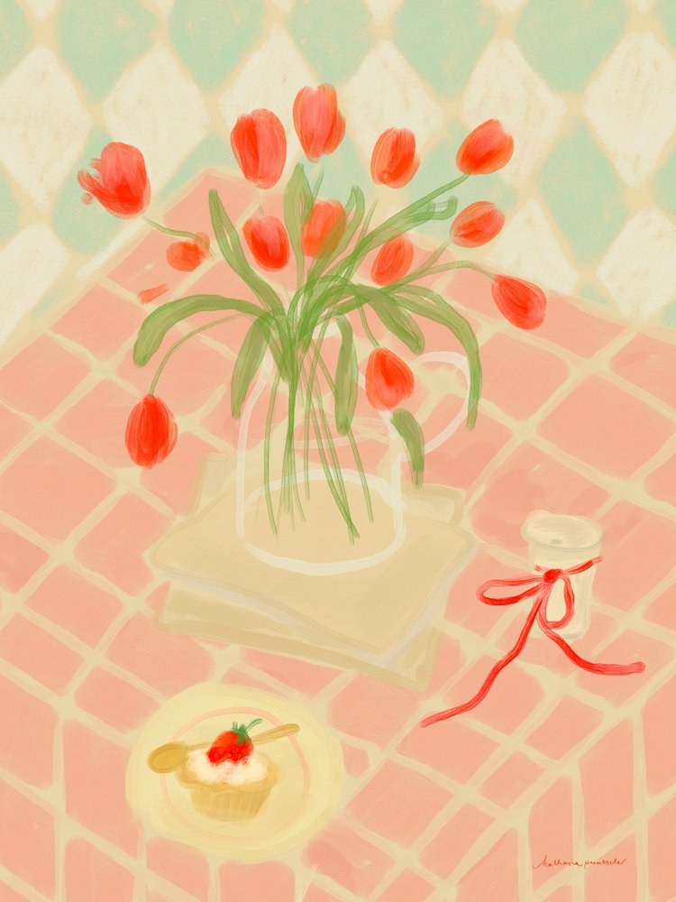 Rode tulpen: zomerse picknick door Katharina Puritscher