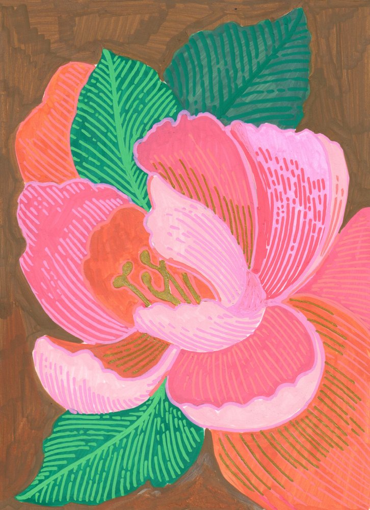Levendige roze bloemenbloei door Katie O'Shea
