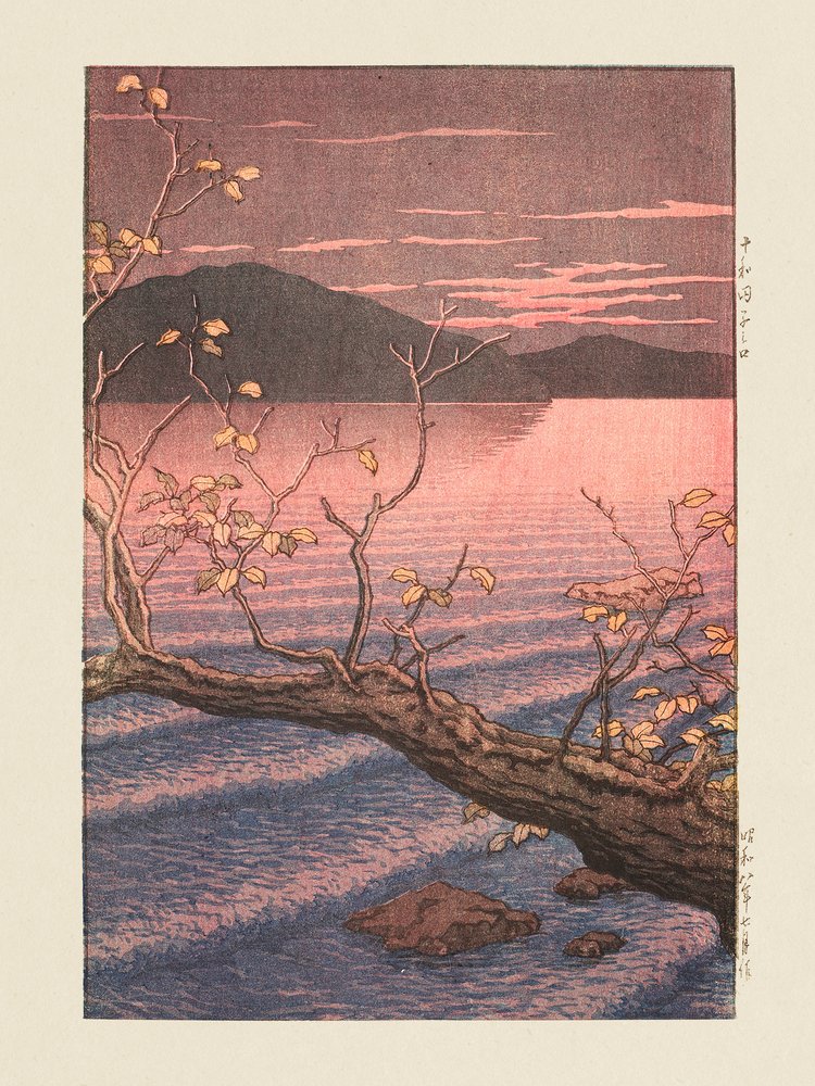 Towadako Noguchi (Towada-meer, Aomori) (1932) door Kawase Hasui