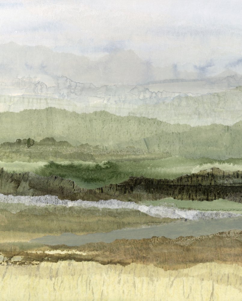 Gelaagd groen landschap door Lara Eckerman