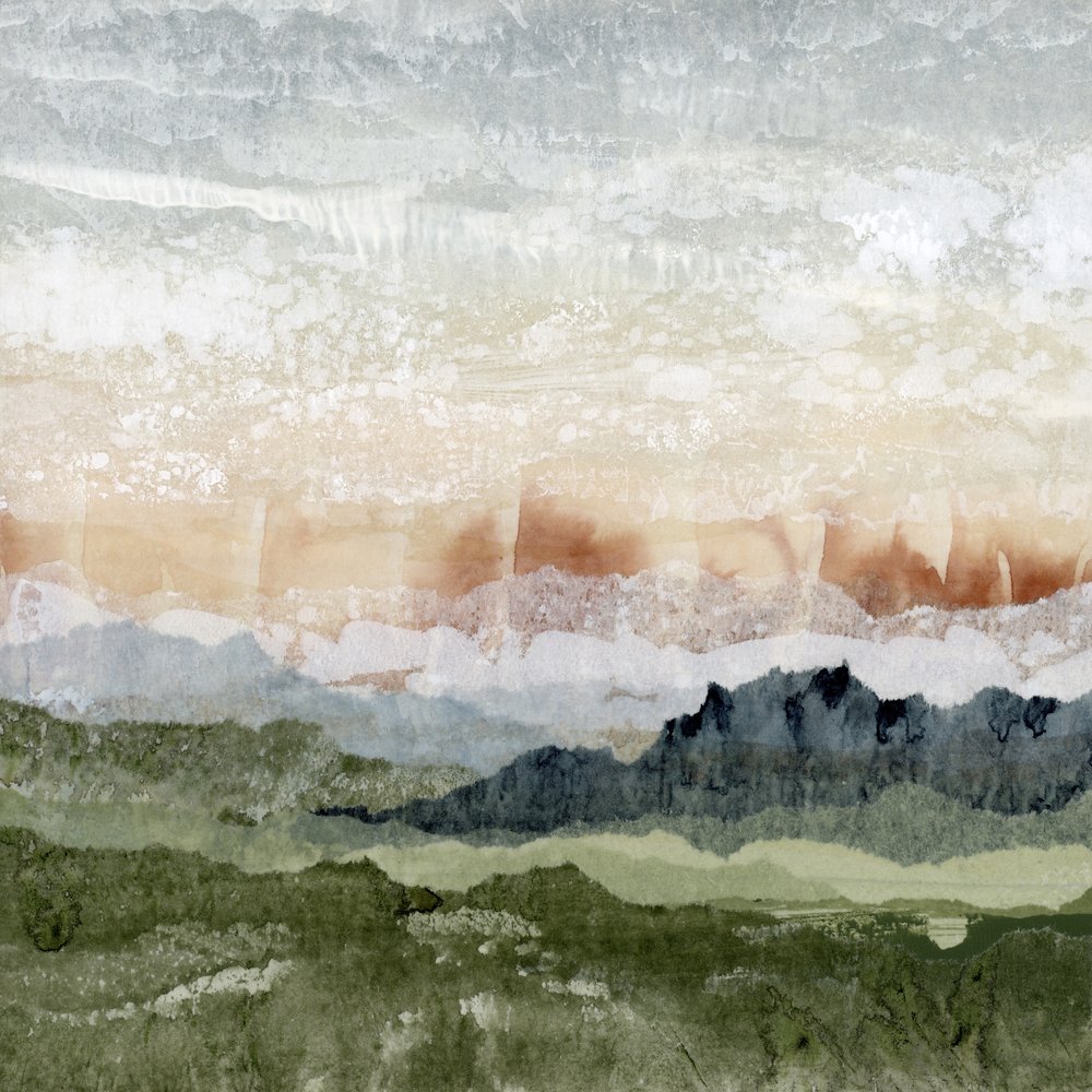 Abstract berglandschap in lagen door Lara Eckerman