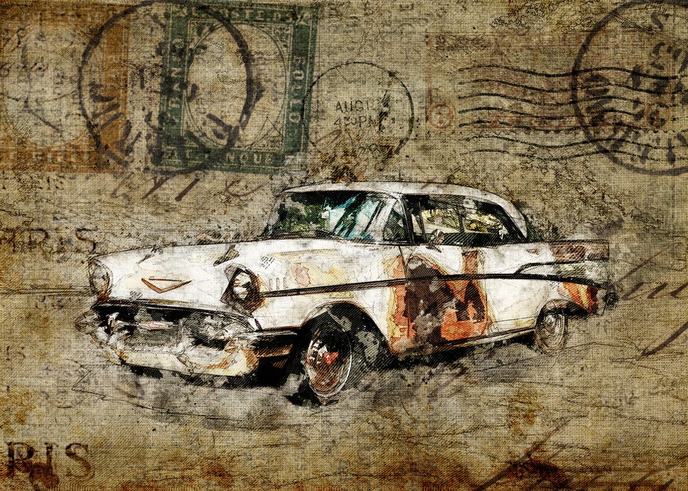 Rustieke oldtimer door Lembayung senja studio [Vintage Poster]