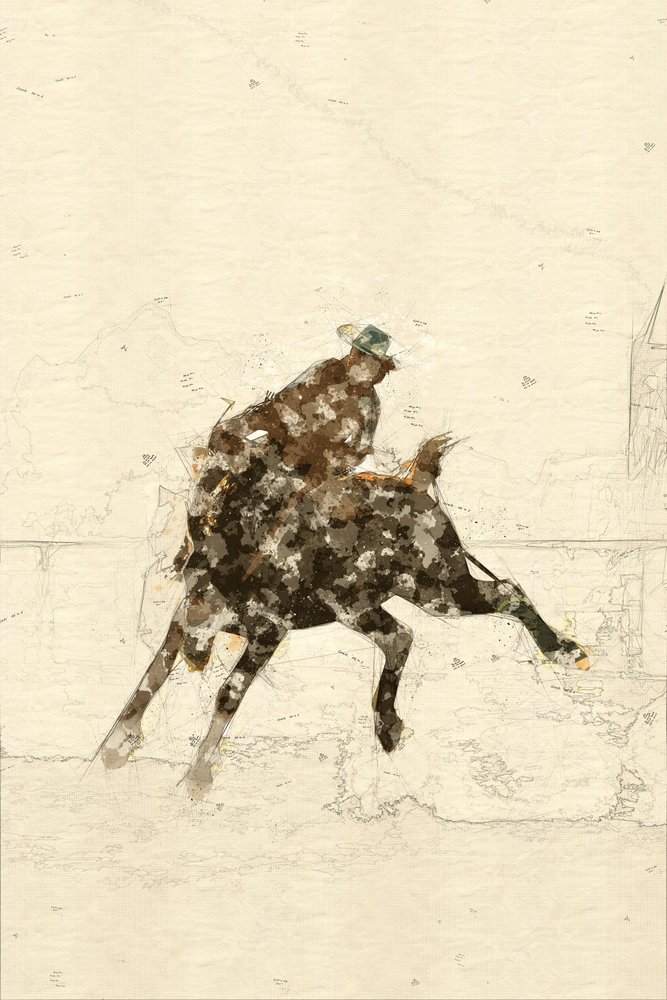 Western-broncoruiter door Lembayung senja studio [Vintage Poster]
