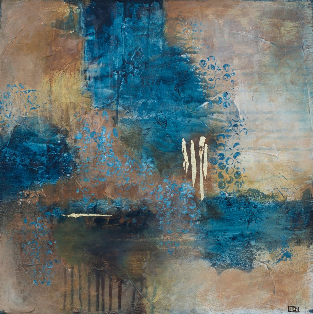 Diepblauwe abstracte texturen door Lillian Christiansson