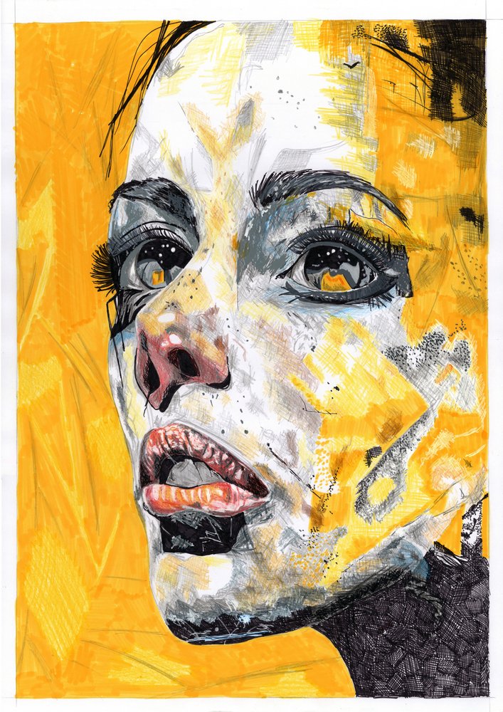Expressief geel portret door Loretta Van Der Westhuizen