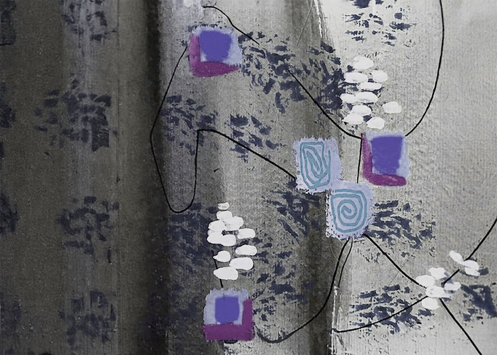 Elegante abstracte zilveren stroming door Lori Ann Folz