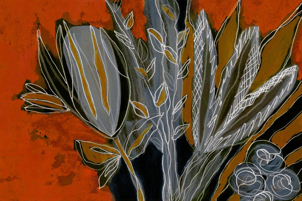 Grijze en oranje planten door Lori Ann Folz