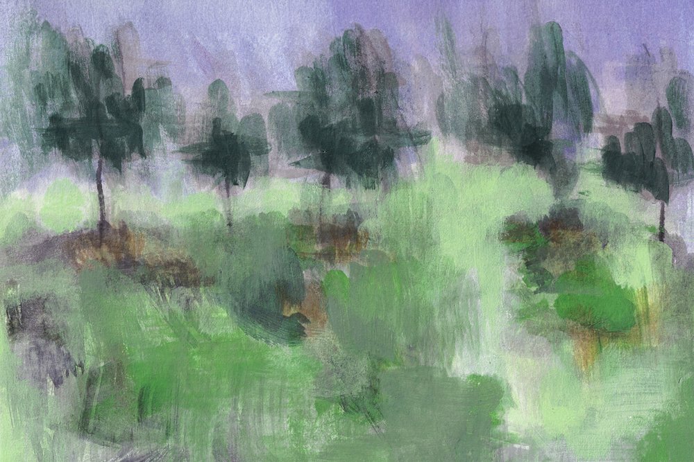 Wazig groen landschap door Lori Ann Folz