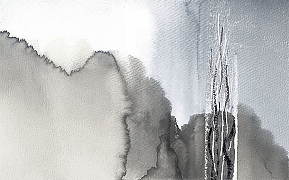 Mistig monochroom bos door Lori Ann Folz