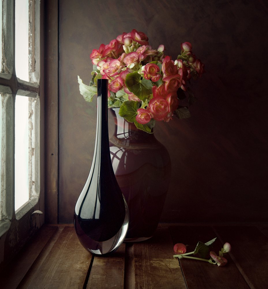 Raamverlichting met roze bloemen door Luiz Laercio