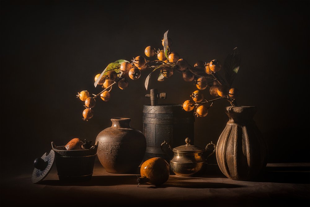 Stilleven met herfstfruit door Lydia Jacobs