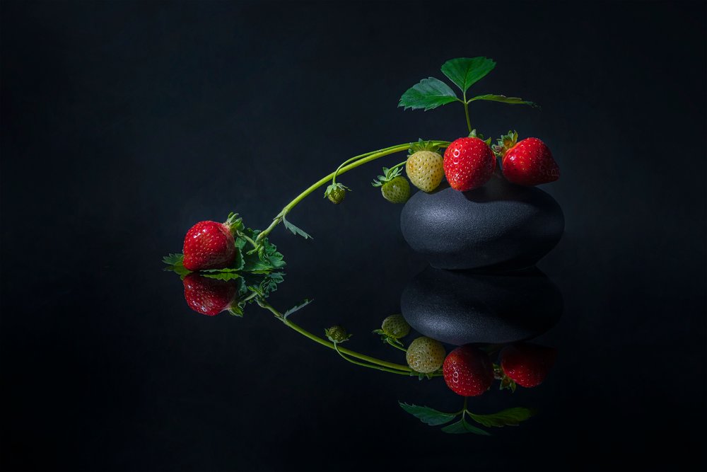 Elegante donkere aardbeien door Lydia Jacobs