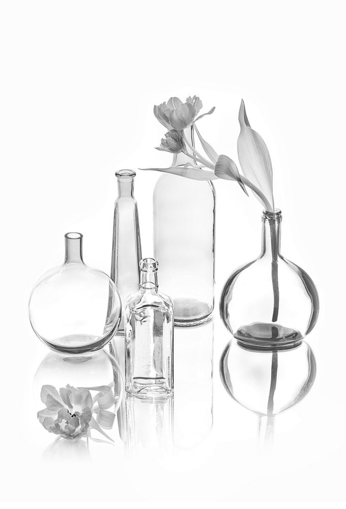 Elegante glazen tulpen door Lydia Jacobs