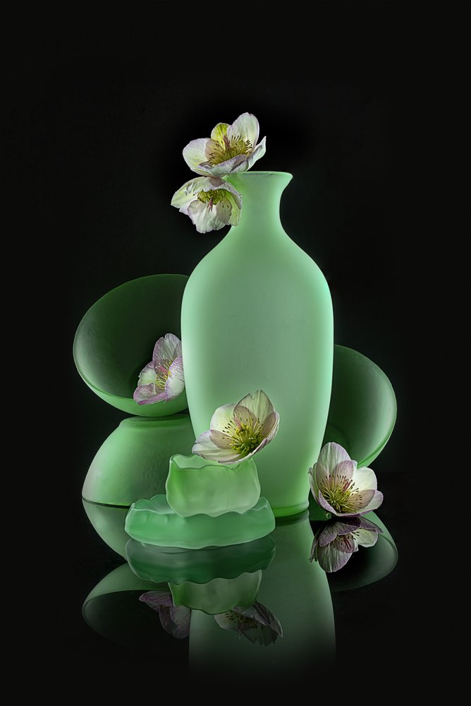 Elegant groen bloemmotief door Lydia Jacobs