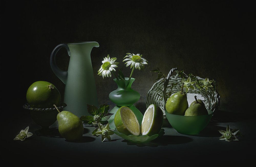Elegant groen stilleven door Lydia Jacobs